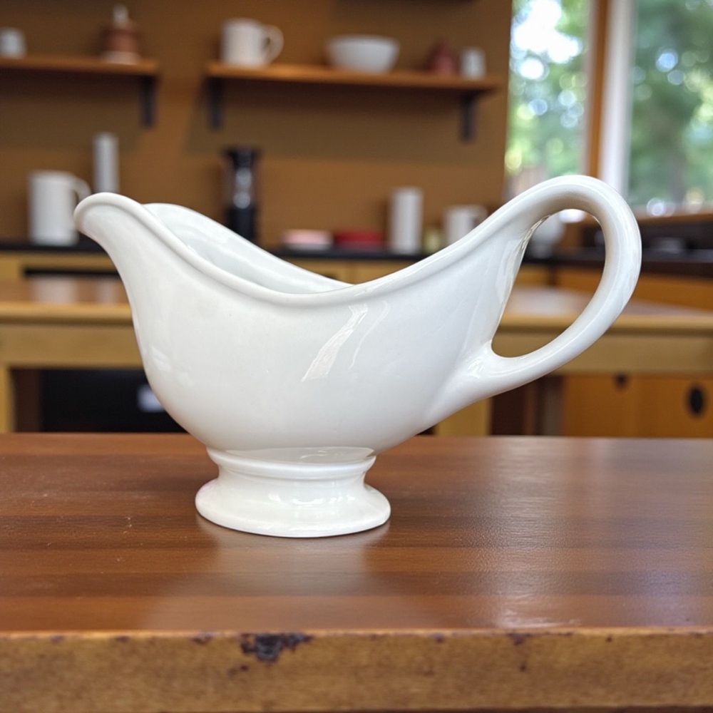 VTG Hall China White Ironstone Gravy Boat Restaurant Ware USA